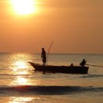 fishing at sunset, fischer, twilight